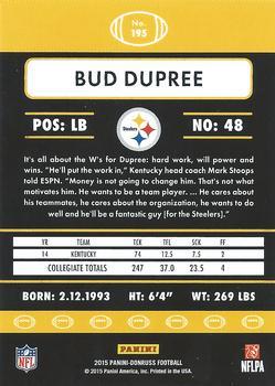 2015 Donruss - Press Proof Silver #195 Bud Dupree Back