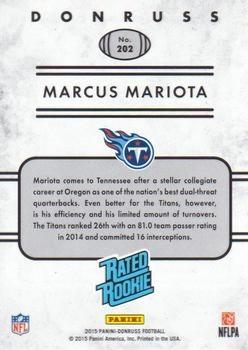2015 Donruss - Press Proof Silver #202 Marcus Mariota Back