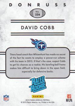 2015 Donruss - Press Proof Gold #236 David Cobb Back