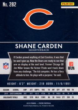 2015 Panini Prizm #282 Shane Carden Back