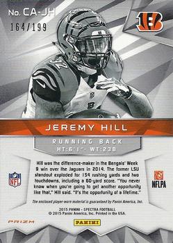 2015 Panini Spectra - Catalysts #CA-JH Jeremy Hill Back