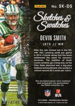 2015 Panini Gridiron Kings - Sketches and Swatches Prime #SK-DS Devin Smith Back