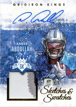2015 Panini Gridiron Kings - Sketches and Swatches Prime #SK-AA Ameer Abdullah Front