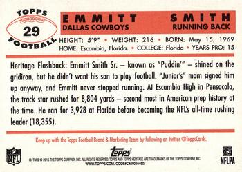 2015 Topps Heritage #29 Emmitt Smith Back