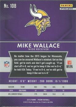 2015 Panini Prizm - Red, White, and Blue Prizm #108 Mike Wallace Back