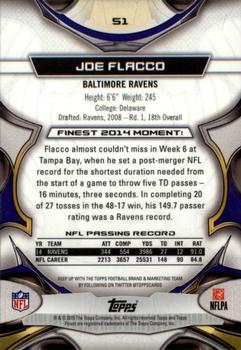 2015 Finest - Black Refractor #51 Joe Flacco Back