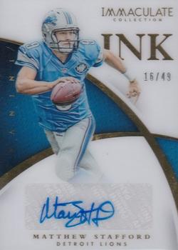 2015 Panini Immaculate Collection - Immaculate Ink #II-ST Matthew Stafford Front