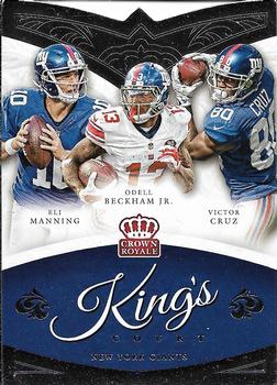 2015 Panini Crown Royale - King's Court Die Cuts #KC16 Eli Manning / Odell Beckham Jr. / Victor Cruz Front