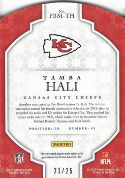 2015 Panini Crown Royale - All Pro Materials Die Cut Silver #PBM-TH Tamba Hali Back