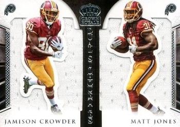 2015 Panini Crown Royale - Dual Silhouettes Gold #DS-JCMJ Jamison Crowder / Matt Jones Front