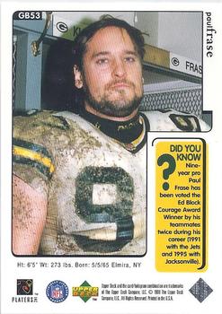 1998 Upper Deck ShopKo Green Bay Packers I #GB53 Paul Frase Back