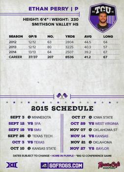 2015 TCU Horned Frogs Schedules #NNO Ethan Perry Back