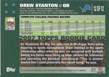 2007 Topps Detroit Lions #12 Drew Stanton Back