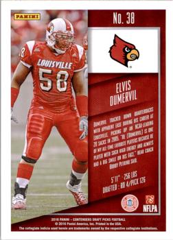 2016 Panini Contenders Draft Picks - Bowl Ticket #38 Elvis Dumervil Back