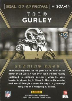 2015 Panini Black Gold - NFL Seal of Approval White Gold #SOA-44 Todd Gurley Back