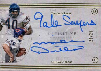 2015 Topps Definitive Collection - Dual Autographs Green #DA-GSD Gale Sayers / Mike Ditka Front