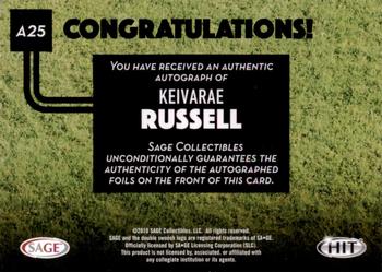 2016 SAGE HIT - Autographs #A25 Keivarae Russell Back