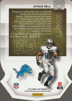 2015 Panini Luxe - Die Cut Autographs #DC-JB Joique Bell Back