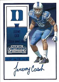 2016 Panini Contenders Draft Picks - College Draft Ticket Blue Foil #203 Jeremy Cash Front