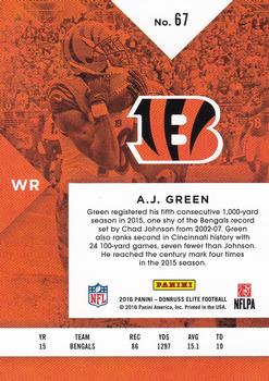 2016 Donruss Elite #67 A.J. Green Back