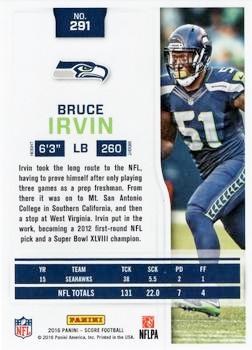 2016 Score - Showcase #291 Bruce Irvin Back