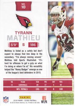 2016 Score - Gold Zone #10 Tyrann Mathieu Back