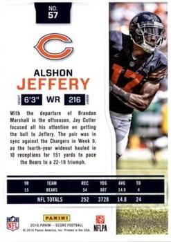 2016 Score - Artist's Proof #57 Alshon Jeffery Back