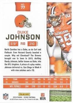 2016 Score - Artist's Proof #77 Duke Johnson Back