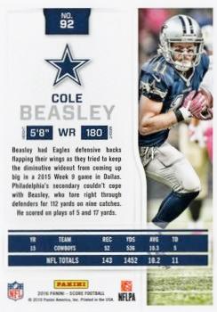 2016 Score - Artist's Proof #92 Cole Beasley Back