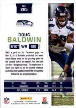 2016 Score - Artist's Proof #285 Doug Baldwin Back