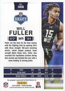 2016 Score - Red Zone #366 Will Fuller Back