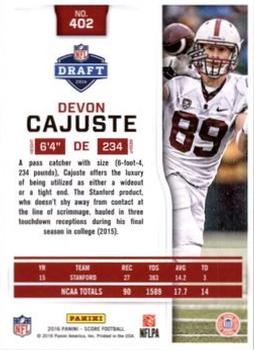 2016 Score - Red Zone #402 Devon Cajuste Back