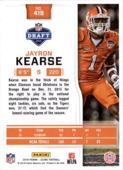 2016 Score - Red Zone #419 Jayron Kearse Back