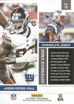 2016 Score - Reflections Gold #12 Jason Pierre-Paul / Chandler Jones Back