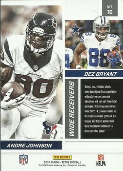 2016 Score - Reflections Red #16 Andre Johnson/ Dez Bryant Back