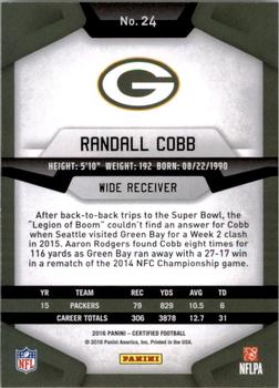 2016 Panini Certified #24 Randall Cobb Back