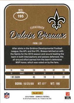 2016 Donruss #195 Delvin Breaux Back