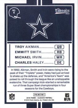 2016 Panini Classics - Team Tributes #4 Emmitt Smith / Michael Irvin / Charles Haley / Troy Aikman Back