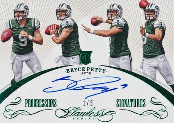 2015 Panini Flawless - Flawless Progressions Signatures Emerald #FPS-BY Bryce Petty Front