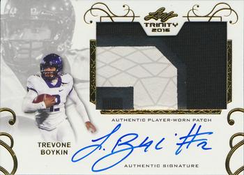 2016 Leaf Trinity - Patch Autograph Gold #PA-TB1 Trevone Boykin Front