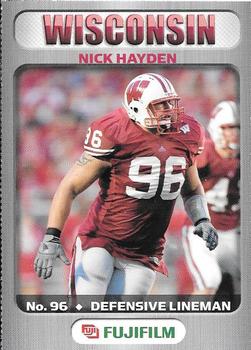 2006 Wisconsin Badgers Program Cards #NNO Nick Hayden Front