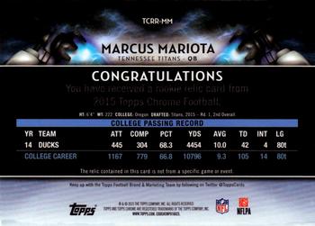 2015 Topps Chrome - Rookie Relics Retail #TCRR-MM Marcus Mariota Back