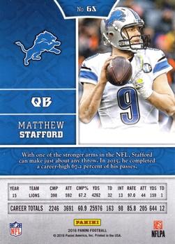 2016 Panini #65 Matthew Stafford Back