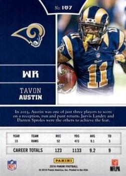 2016 Panini - Chivalry #187 Tavon Austin Back