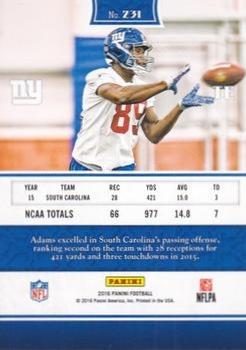 2016 Panini - Chivalry #231 Jerell Adams Back