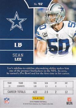 2016 Panini - Knight's Templar Foil #92 Sean Lee Back