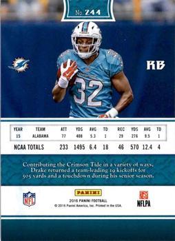 2016 Panini - Knight's Templar Foil #244 Kenyan Drake Back