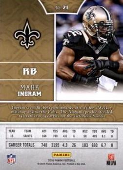 2016 Panini - Red #21 Mark Ingram Back