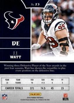 2016 Panini - Red #23 J.J. Watt Back