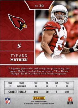 2016 Panini - Red #30 Tyrann Mathieu Back